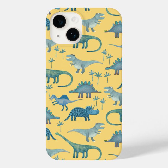 Dinosaur Pattern Yellow Case-Mate iPhone Case (Back)