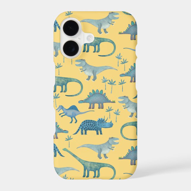 Dinosaur Pattern Yellow Iphone Case (Back)