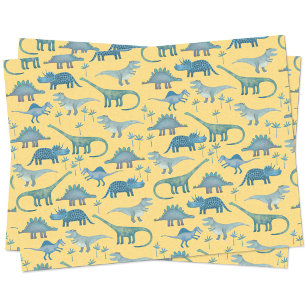 Dinosaur Pattern Yellow Tissue Paper