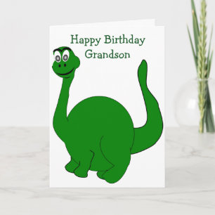 Dinosaur Personalised Grandson Birthday Card