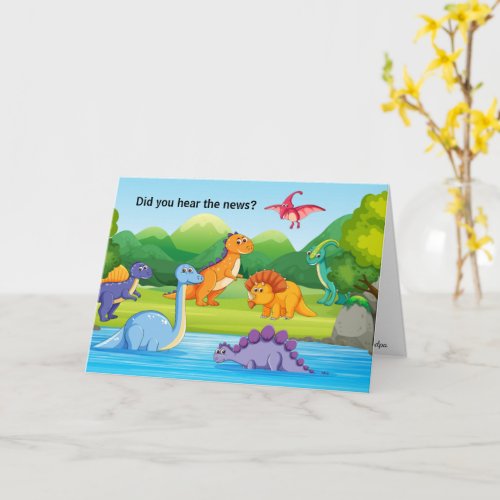 Dinosaur Personalize Birthday Boys Name  Age Card