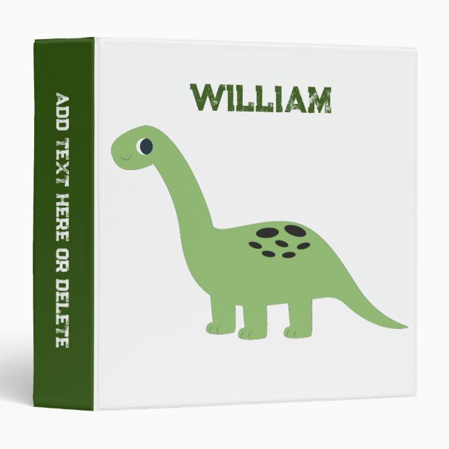 Dinosaur Personalized 3 Ring Binder (Front/Spine)