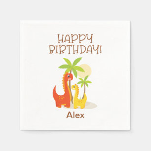 Dinosaur Personalized Birthday Party Napkin