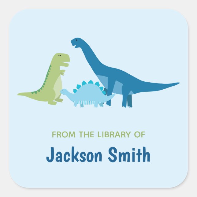 Dinosaur Personalized Bookplates (Front)