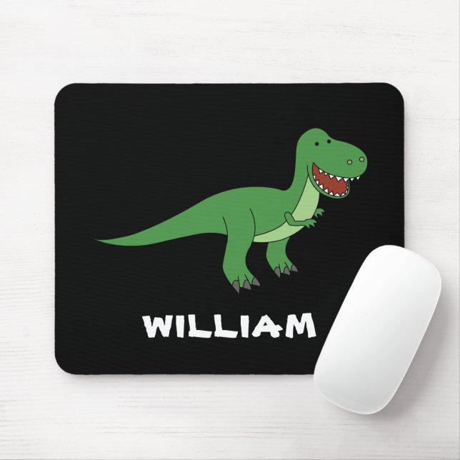 Dinosaur Personalized Custom Name Back To School Mouse Pad (With Mouse)