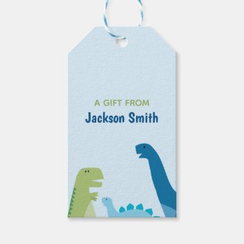 Dinosaur Personalized Gift Tags by Nickwilljack at Zazzle