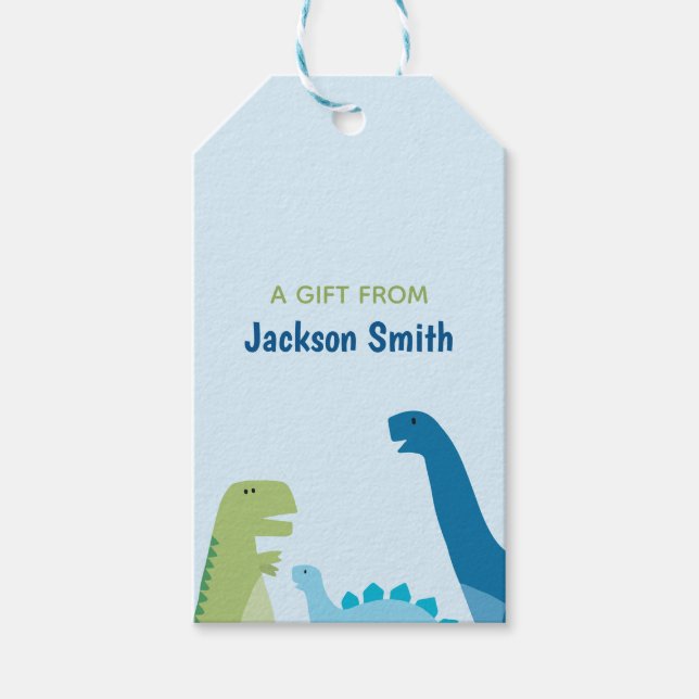 Dinosaur Personalized Gift Tags (Front)