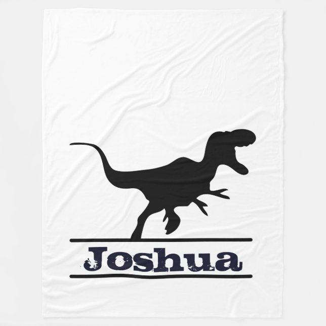 Dinosaur Personalized Name Fleece Blanket (Front)