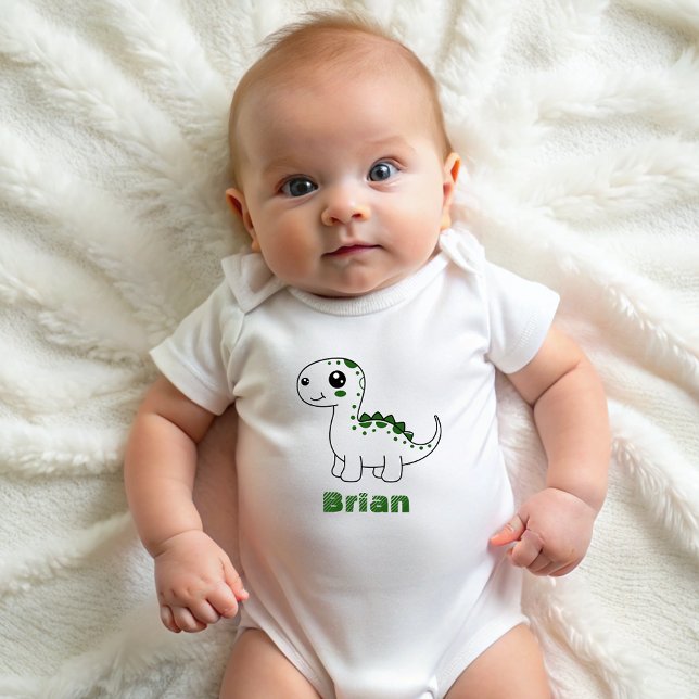 Dinosaur Personalized Name Funny cute   Baby Bodysuit (Creator Uploaded)