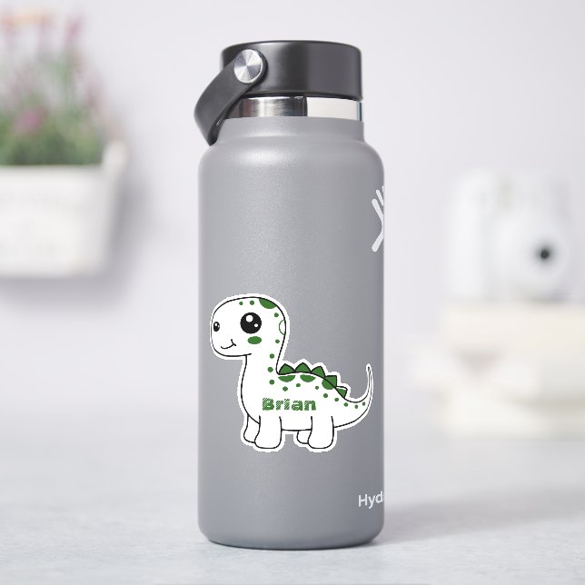 Dinosaur Personalized Name Funny cute   Sticker (HydroFlask)