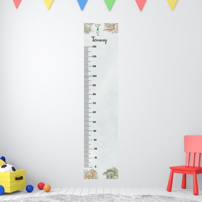 Dinosaur Personalized Name Monogram T Growth Chart (Creator Uploaded)