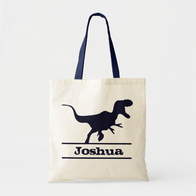 Dinosaur Personalized Name Tote Bag (Front)