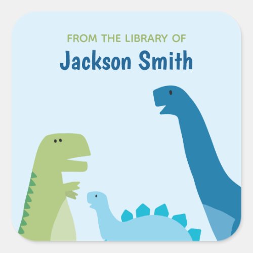 Dinosaur Personalized  Square Sticker