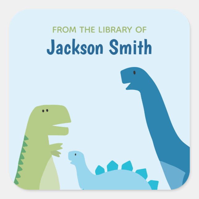 Dinosaur Personalized  Square Sticker (Front)