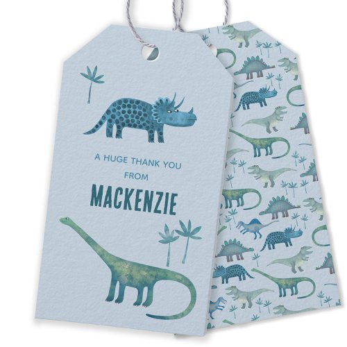 Dinosaur Personalized Thank You Gift Tags