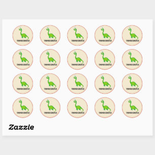 Dinosaur Personalized with Child's Name Classic Round Sticker
