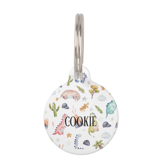 Dinosaur Pet ID Tag (Front)
