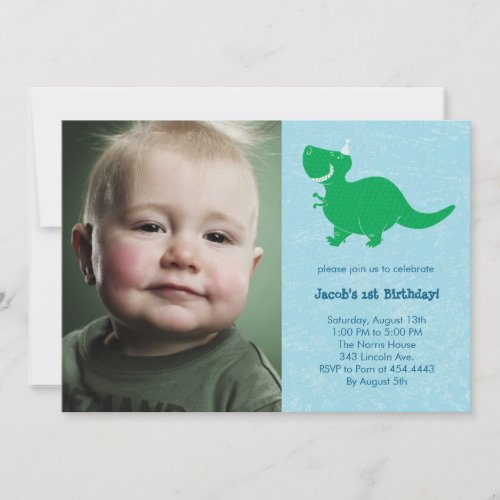 Dinosaur Photo Birthday Invitations