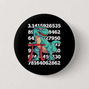 Dinosaur Pi Day T Rex Funny Math 3.14 Teacher Stud Button