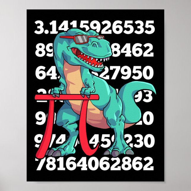 Dinosaur Pi Day T Rex Funny Math 3.14 Teacher Stud Poster (Front)