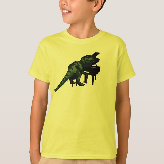 Dinosaur Pianist T-Shirt (Front)