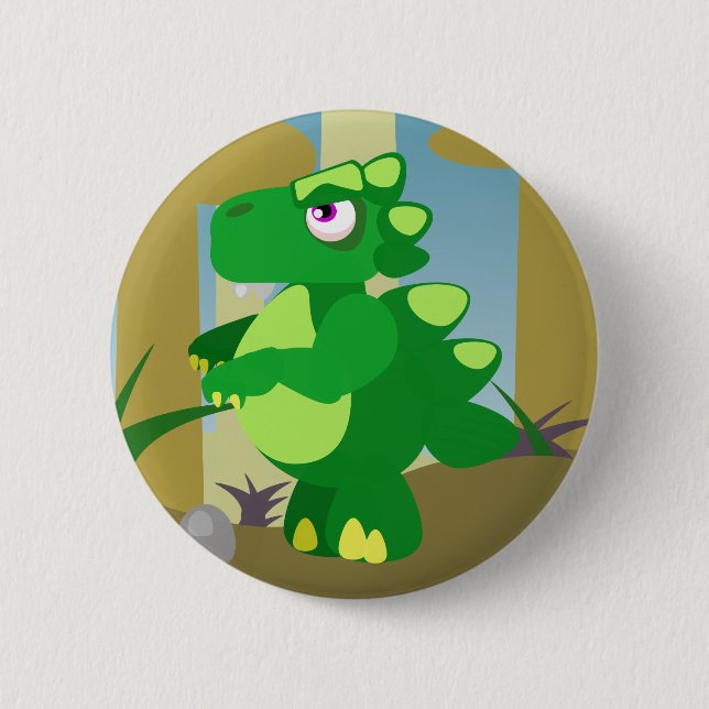 Dinosaur Pinback Button (Front)