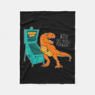 Dinosaur Pinball Wizard Arcade Machine Player Pict Fleece Blanket