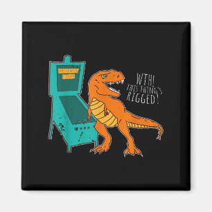 Dinosaur Pinball Wizard Arcade Machine Player Pict Magnet