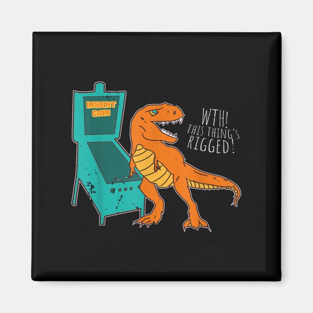 Dinosaur Pinball Wizard Arcade Machine Player Pict Magnet (Front)