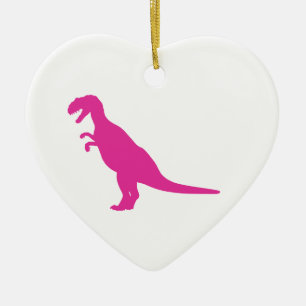 Dinosaur Pink Ceramic Ornament