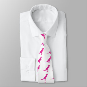 Dinosaur Pink Neck Tie