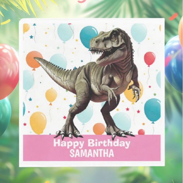 Dinosaur Pink  T Rex Napkins (Dino-mite Party Supplies!)