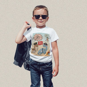 Dinosaur Pirate Birthday Party Twin Boys Custom T-Shirt