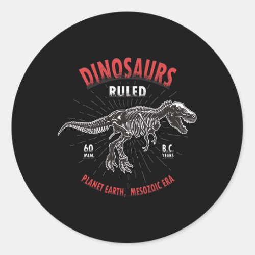 Dinosaur Planet Earth Mesozoic Era  Dinosaur Classic Round Sticker