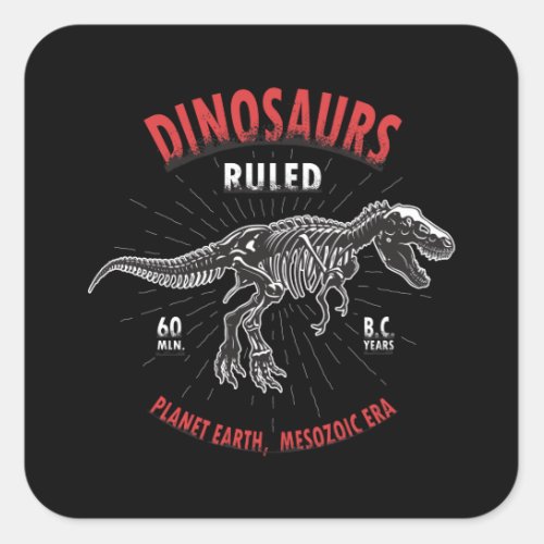Dinosaur Planet Earth Mesozoic Era  Dinosaur Square Sticker