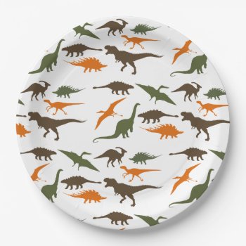 Dinosaur Plate  Birthday Party Paper Plates by PrinterFairy at Zazzle