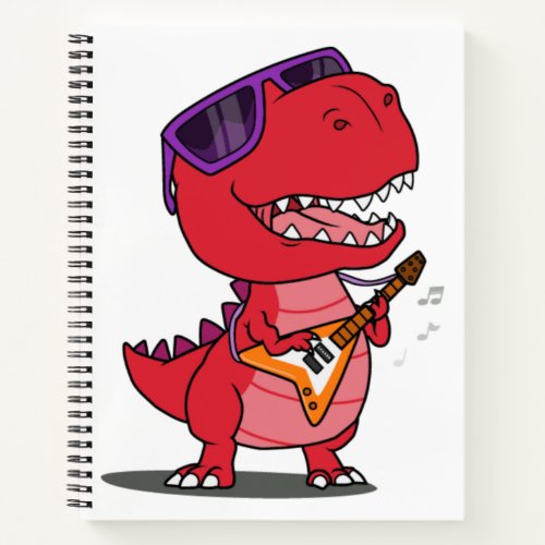dinosaur playing guitar notebook