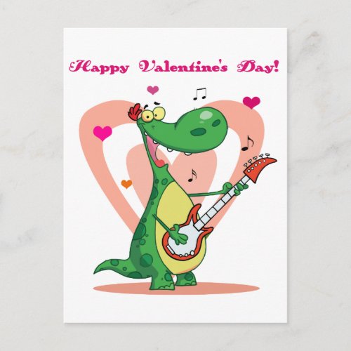 Dinosaur Playing Guitar Postcard