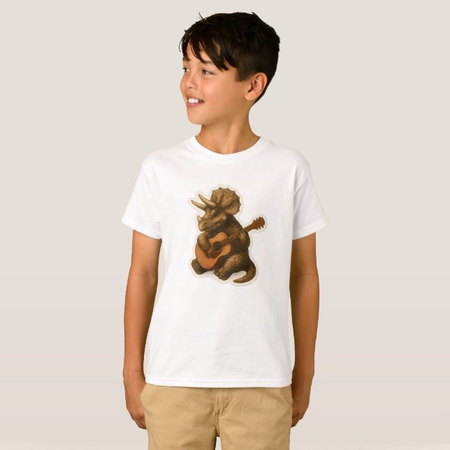 Dinosaur Playing Guitar T-Shirt (Front Full)