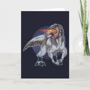 Dinosaur Playing Tennis Card