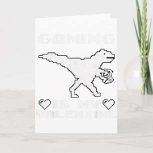 Dinosaur Playing Video Games Funny Gaming For Vale Card
