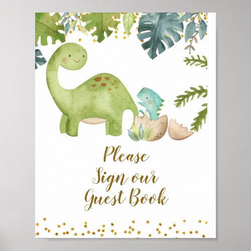 Dinosaur Please Sign our Guest Book Baby Shower