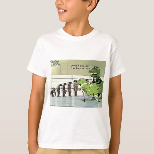 Dinosaur Police Lineup Boys Funny T_Shirt