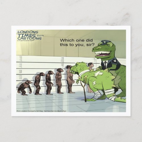 Dinosaur Police Lineup Funny Postcard