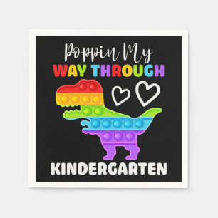 Dinosaur Poppin My Way Through Kindergarten Napkins