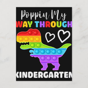 Dinosaur Poppin My Way Through Kindergarten Postcard