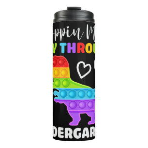 Dinosaur Poppin My Way Through Kindergarten Thermal Tumbler
