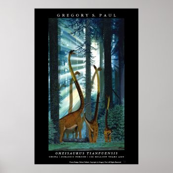 Dinosaur Poster Omeisaurus Gregory Paul by Eonepoch at Zazzle