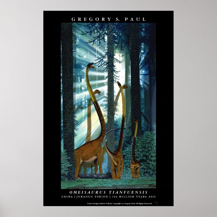 Dinosaur Poster Omeisaurus Gregory Paul