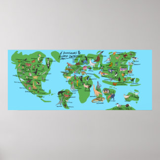 Dinosaur poster - The World of the Late Cretaceous